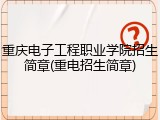 重庆电子工程职业学院招生简章(重电招生简章)