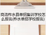 商洛柞水县单招集训学校怎么报名(柞水单招学校报名)