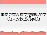来安县有没有学挖掘机的学校(来安挖掘机学校)