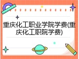重庆化工职业学院学费(重庆化工职院学费)