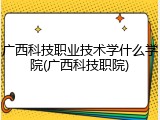 广西科技职业技术学什么学院(广西科技职院)