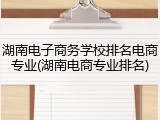 湖南电子商务学校排名电商专业(湖南电商专业排名)
