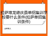 拉萨堆龙德庆县单招集训学校要什么条件(拉萨单招集训条件)