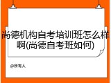尚德机构自考培训班怎么样啊(尚德自考班如何)