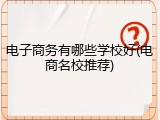 电子商务有哪些学校好(电商名校推荐)