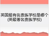 英国最有名贵族学校是哪个(英最著名贵族学校)