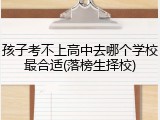 孩子考不上高中去哪个学校最合适(落榜生择校)