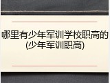 哪里有少年军训学校职高的(少年军训职高)