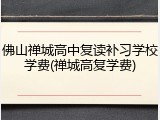 佛山禅城高中复读补习学校学费(禅城高复学费)