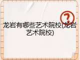 龙岩有哪些艺术院校(龙岩艺术院校)