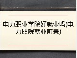 电力职业学院好就业吗(电力职院就业前景)
