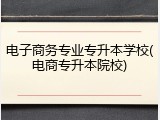电子商务专业专升本学校(电商专升本院校)
