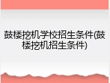 鼓楼挖机学校招生条件(鼓楼挖机招生条件)
