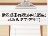武汉哪里有叛逆学校招生(武汉叛逆学校招生)