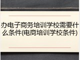 办电子商务培训学校需要什么条件(电商培训学校条件)