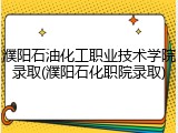 濮阳石油化工职业技术学院录取(濮阳石化职院录取)