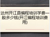 达州开江县编程培训学费一般多少钱(开江编程培训费用)