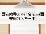 西安编导艺考排名前三(西安编导艺考三甲)