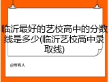 临沂最好的艺校高中的分数线是多少(临沂艺校高中录取线)