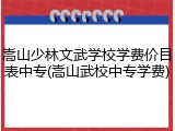 嵩山少林文武学校学费价目表中专(嵩山武校中专学费)