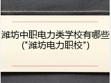 潍坊中职电力类学校有哪些("潍坊电力职校")