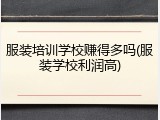 服装培训学校赚得多吗(服装学校利润高)