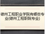 德州工程职业学院有哪些专业(德州工程职院专业)