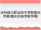 水利电力职业技术学院重庆学费(重庆水电学院学费)