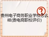 贵州电子商务职业学校怎么样(贵电商职校评价)