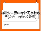 湖州安吉县中考补习学校收费(安吉中考补校收费)