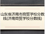 山东省济南市商贸学校分数线(济南商贸学校分数线)