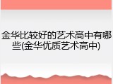 金华比较好的艺术高中有哪些(金华优质艺术高中)