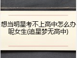 想当明星考不上高中怎么办呢女生(追星梦无高中)