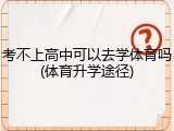考不上高中可以去学体育吗(体育升学途径)