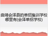 曲靖会泽县的单招集训学校哪里有(会泽单招学校)