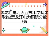 黑龙江电力职业技术学院录取线(黑龙江电力职院分数线)