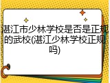 湛江市少林学校是否是正规的武校(湛江少林学校正规吗)