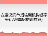 安康汉滨单招培训机构哪家好(汉滨单招培训推荐)