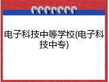 电子科技中等学校(电子科技中专)