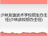 少林友谊武术学校招生办主任(少林武校招办主任)