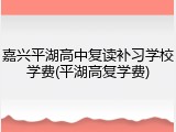 嘉兴平湖高中复读补习学校学费(平湖高复学费)