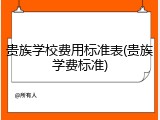 贵族学校费用标准表(贵族学费标准)