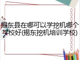揭东县在哪可以学挖机哪个学校好(揭东挖机培训学校)