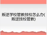 叛逆学校管教技校怎么办(叛逆技校管教)
