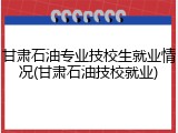 甘肃石油专业技校生就业情况(甘肃石油技校就业)