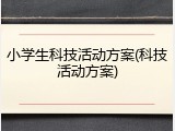 小学生科技活动方案(科技活动方案)