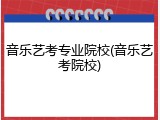 音乐艺考专业院校(音乐艺考院校)