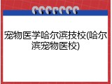 宠物医学哈尔滨技校(哈尔滨宠物医校)