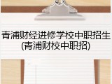青浦财经进修学校中职招生(青浦财校中职招)