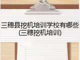 三穗县挖机培训学校有哪些(三穗挖机培训)